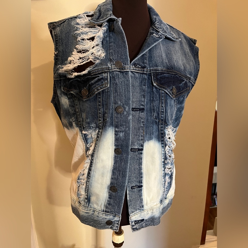 Custom made denim vest
